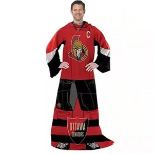 NHL Ottawa Senators Blanket With Sleeves 48”W X 71”L